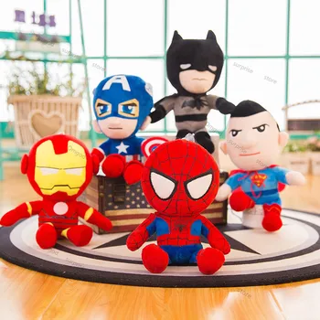 Disney anime figurka model 26 cm Marvel pluszowy Spiderman lalka Superman, Kapitan Ameryka, Iron man, Avengers, Batman zabawki dla dzieci prezent