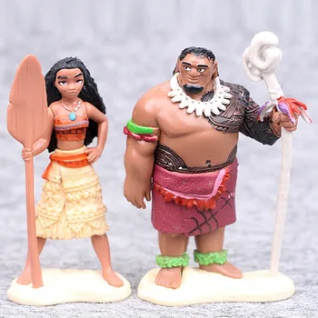 Disney anime Moana 6-9 cm PVC stick figure zabawki Moana Maui Hej Hej Sina główny tui Tala kolekcja model zabawki na prezenty świąteczne