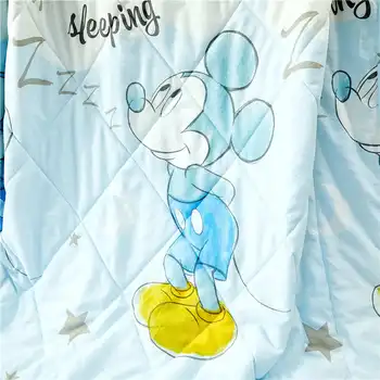 Disney Mickey Mouse pikowana narzuta dla kid boy 3d kreskówka drukowanych pościel, pościel dla dzieci, letnie szycia koc niebieski