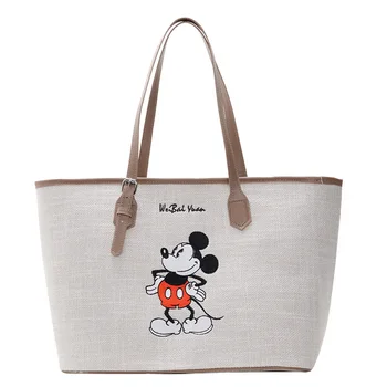 Disney Minnie High capacity bag women Canvas bag female Tote bag cartoon bag Mickey ramię przenośna torba gospodarcza