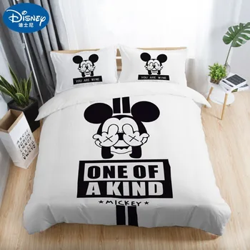 Disney pościel zestaw Mickey Mouse dzieci ładny kołdrę para ślubna koc zestaw dorosłych podwójne pościel pościel prezent