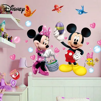 Disney wymienne kreskówka naklejki Miki, plac zabaw dla dzieci naklejki dekoracje sypialni śliczne naklejki