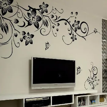 DIY kwiat rattan motyl wymienny ekologiczny Art Vinyl cytat naklejka na ścianę Home Deco naklejki dla dzieci, pokoje dla dzieci Y-208