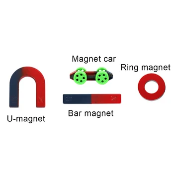 DIY Magnes bar pierścień podkowa samochód kompas dzieci nauka eksperyment narzędzie z skrzynią dzieci nauka eksperyment praktyczna umiejętność zabawki