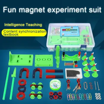 DIY Magnes bar pierścień podkowa samochód kompas dzieci nauka eksperyment narzędzie z skrzynią dzieci nauka eksperyment praktyczna umiejętność zabawki