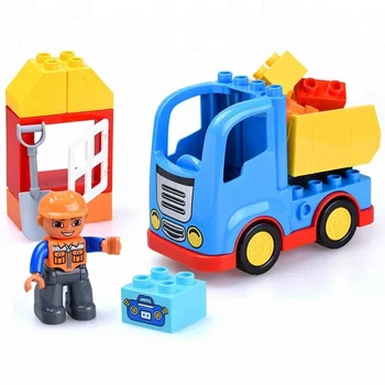 Diy zajęty miasto stronę ciężarówka klocki cegły zabawki dla dzieci, prezenty edukacja dzieci duży rozmiar prezenty