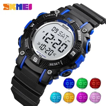 Dla dzieci mody zegarki sportowe zegarki chłopiec cyfrowe odliczanie stoper 50 m wodoodporny zegarek dla dziewcząt zegarki najlepsze marki SKMEI dla dzieci zegar