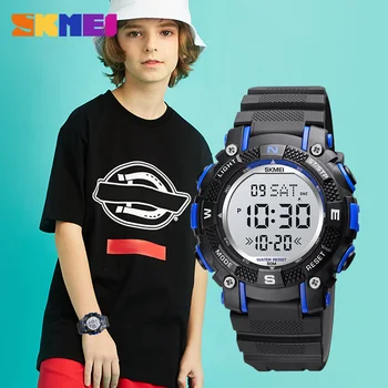 Dla dzieci mody zegarki sportowe zegarki chłopiec cyfrowe odliczanie stoper 50 m wodoodporny zegarek dla dziewcząt zegarki najlepsze marki SKMEI dla dzieci zegar