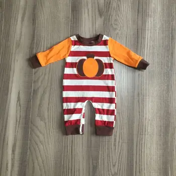 Dla dzieci odzież dziecięca baby halloween romper dziecko dziecko pasiasty kombinezon baby pumpkin romper