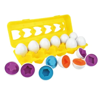 Dla dzieci zabawki dla dzieci kolor i kształt sortownik zgodności jajko zestaw edukacyjne zabawki edukacyjne dzieci prezent 12 szt. Urodziny prezenty dla dziecka