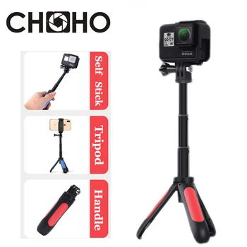 Dla Gopro Hero Mini Selfie Stick statyw przewodnik Polak wysuwana rączka + uchwyt na telefon Vlog na YouTube, aby Go Pro DJI OSMO Xiaomi yi