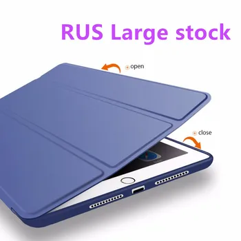 Dla ipada 6 A1566 A1567 Case sztuczna skóra+miękka silikonowa pokrywa tylna TPU dla Apple iPad Air 2 9,7-calowy smart-tablet shell+folia+rysik