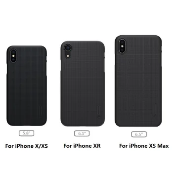 Dla iPhone X/ XR/XS Max Nillkin frosted PC twardy futerał pokrywa tylna pokrywa dla iPhone XS XS Plus matowy telefon etui 6.1 6.5 prezent telefon trzymać