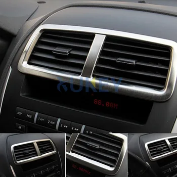 Dla Mitsubishi ASX Outlander Sport RVR 2011 - 2013 chromowany przód deska rozdzielcza średnia pokrywa otworu wylotowego otworu wentylacyjnego wykończenie dekoracji