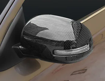 Dla Mitsubishi Outlander 2013 -2018 ABS CHROME Carbon Print tylne boczne skrzydło pokrywa lusterka naklejka wykończenie
