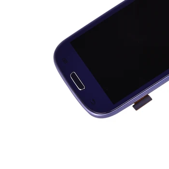 Dla Samsung Galaxy S3 i9300 wyświetlacz LCD ekran dotykowy Digitizer + Home Botton kompletny zespół ramka безеля może być regulowana jasność