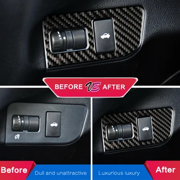 Dla Subaru BRZ Toyota 86 2013-2017 LHD RHD akcesoria samochodowe włókna węglowego tylny przełącznik bagażnika przycisk sterowania samochodowe naklejki i naklejki