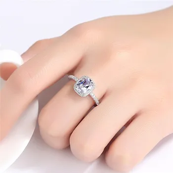 DODO Square Shining AAA Zirconia pierścienie dla kobiet obrączki moda biżuteria wysokiej jakości białe złoto kolor Bague Femme prezenty R411