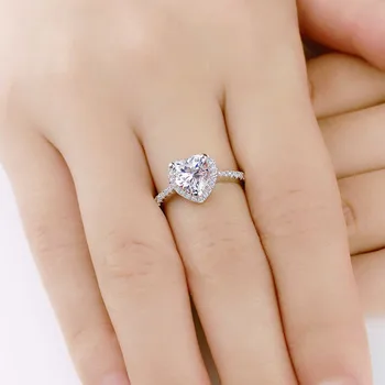 Dodo srebrny/różowy/żółty pierścionek zaręczynowy serce kształt pierścienia dla kobiet akcesoria ślubne luksusowe biżuteria bagietki Dd509