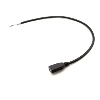 Dolmobile Micro USB 2.0 A żeński Jack Android interfejs 4 Pin 2 Pin 4 przewód kabel do ładowania kabel złącze DIY około 30 cm