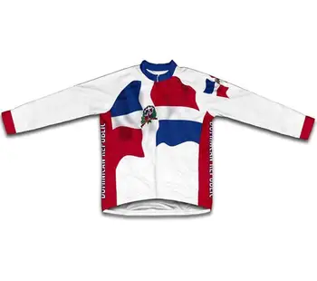 Dominikana zima ciepła polarowa odzież rowerowa z długim rękawem koszula ciclismo manga larga hombre