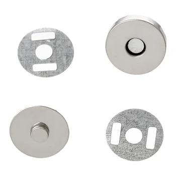 DoreenBeads hematyt magnetyczny magnetyczne zatrzaskujące zapięcie do torebki torebka, okrągły, kolor srebrny DIY tworzenia biżuterii 14 mm Średnicy, 20 zestawów