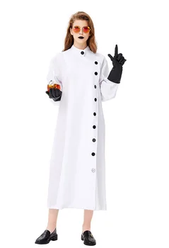 Dorosły, biały fartuch laboratoryjny kobiety męskie szalone lekarze naukowiec pielęgniarka strój wieczorowy garnitur szalony naukowiec garnitur szalony naukowiec cosplay