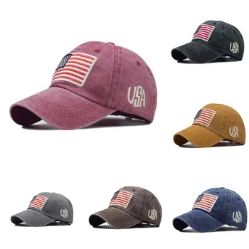 Dorosły klasyczny amerykański flaga umyć stary list amerykański parasol czapka z daszkiem damska czapka park otwarty popularny kapelusz unisex