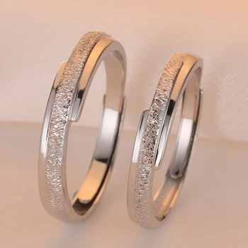DOYUBO Original CZ obrączki para zestaw dla zakochanych prawdziwe srebro próby 925 modne pierścionki zaręczynowe dla mężczyzn i kobiet VB242