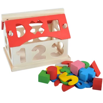 Drewniane Zabawki Dla Dzieci Zabawki Dom Montaż Bloków Pokój Dzieci Budynek Edukacyjna Szkolenia Inteligentna Forma Sortownik Matematyczne Zabawki