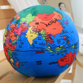 Dropshipping Millffy 1szt symulacja Glob Ziemi mapa świata pluszowe zabawki poduszka Poduszki dla dzieci lalka puzzle prezent chłopiec piłkę