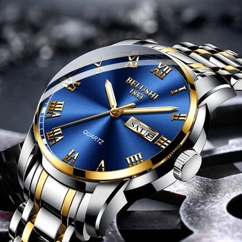 Dropshipping męskie zegarki nowe sprzedaż moda luksusowy zegarek Kwarcowy data tydzień podwójny kalendarz Świecące zegarki męskie Reloj Hombre