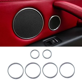 Drzwi audio głośnik dźwięk klaksonu dekoracja wykończenie pierścień naklejka ABS Chrom dla BMW X5 f15 X6 f16-2018 akcesoria do stylizacji samochodów