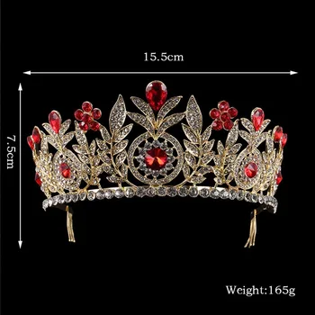 Duży kryształ rhinestone Królowa tiary i korony ślubne ślubne akcesoria do włosów arkusz diadem z plastrów nakrycia głowy, biżuteria SL