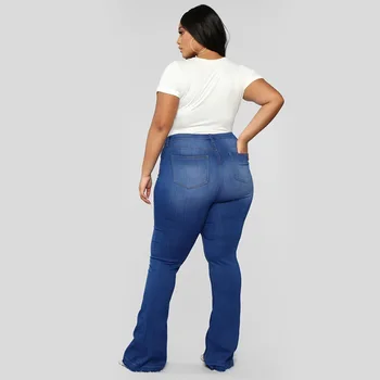Duży rozmiar dżinsy dla kobiet duży tyłek temat jeansowe spodnie plus size szerokie spodnie złożone spalony jeans baggy grube matki dżinsy z wysokim stanem