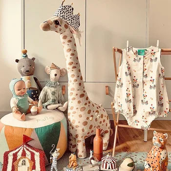Duży Rozmiar Modelowania Żyrafa Pluszowe Zabawki Miękkie Zwierzęta Żyrafa Śpiąca Lalka Prezent Na Urodziny Dla Dzieci Zabawka