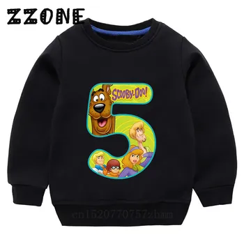 Dzieci bluzy z kapturem dzieci kreskówki Scooby Doo pokój 5-8 śmieszne bluzy dziecięce swetry bluzki dziewczyny chłopcy jesienna odzież,KYT2427