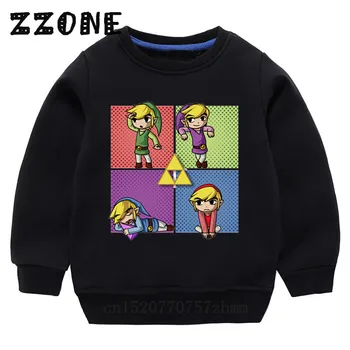 Dzieci bluzy z kapturem Kids The Legend of Zelda Triforce Link Cartoon Sweatshirts Baby Pullover Tops Girl Boy jesienna odzież,KYT5246
