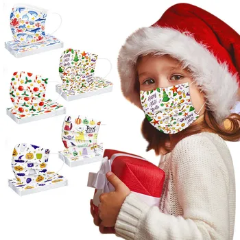 Dzieci dzieci maska jednorazowa maska do twarzy przemysłowa 3Ply zaczep na ucho 50szt Kartki drukowanie przeciwpyłowa maska ochronna do ust
