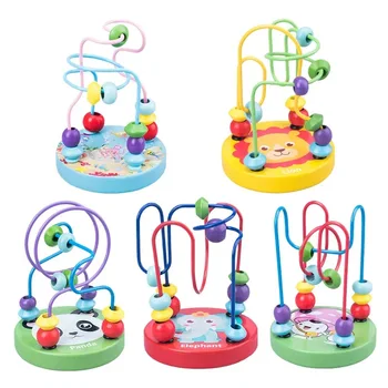 Dzieci Montessori Matematyczne Zabawki Małe Drewniane Koła Koraliki, Drut Labirynt Rollercoaster Działalność Przedszkola Dziecko Szkolenia Zabawki Edukacyjne