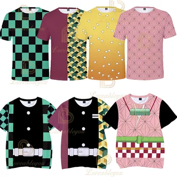 Dzieci od 3 do 14 lat koszulka Hot Demon Slayer t-shirt graficzny top trójniki meble ubrania punk Kimetsu No Yaiba t-shirt odzież anime koszulka