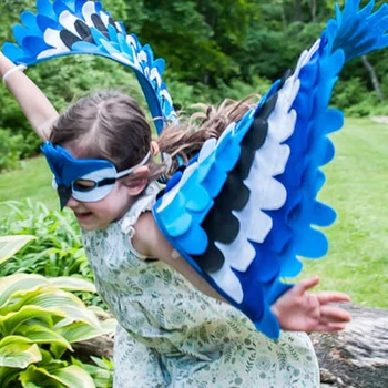 Dzieci Zwierząt Kostium Ptaka Filcowe Skrzydła Zabawa Cosplay Kostiumy Na Halloween Motyl Skrzydła