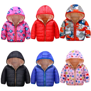 Dziecięce kurtki dla chłopców 2019 jesień zima dziecięca kurtka dla dziewczyn ciepły gruby płaszcz z kapturem Dziecięca odzież wierzchnia 1-8Y Toddler Girl Boy Clothing