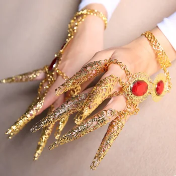 Dziecięcy kostium taneczny bransoletka złoty Авалокитесвара paznokcie Rginestone koniuszki palców palec biżuteria tb105