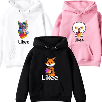 Dziecięcy sweter Likee Video App bluza odzież Dziecięca Baby Boys Girls Kapturem dorywczo szczyty z kapturem zwierzę lis kot Jednorożec