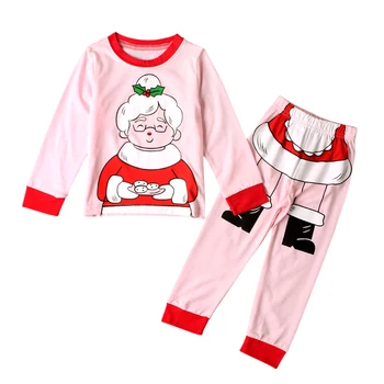 Dziewczyny garnitur odzież Dziecięca zestawy chłopcy bawełny, z długim rękawem Mikołaj koszulka+spodnie piżamy odzież Dziecięca zestawy boże narodzenie kostium