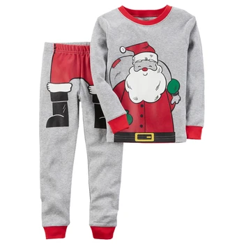 Dziewczyny garnitur odzież Dziecięca zestawy chłopcy bawełny, z długim rękawem Mikołaj koszulka+spodnie piżamy odzież Dziecięca zestawy boże narodzenie kostium