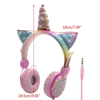 Dziewczyny słuchawki przewodowe piękny kształt słuchawki komputer, telefon komórkowy gracz zestaw słuchawkowy 28TE