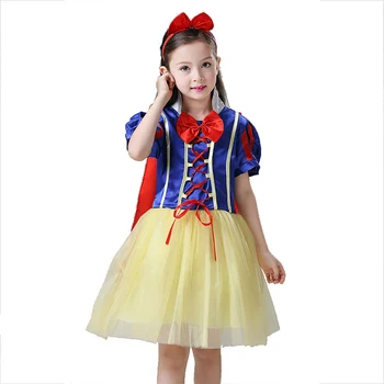 Dziewczyny Śnieżnobiała Suknia Dzieci Lato Kostium Księżniczki Z Płaszczem Dzieci Halloween Karnawał Urodziny Cosplay Odzież