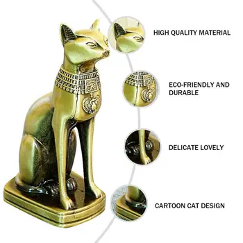 Egipska Kolekcjonerska Figurka Kota Pomnik Domowego Biura Wystrój Rekwizyty Figurka Kota